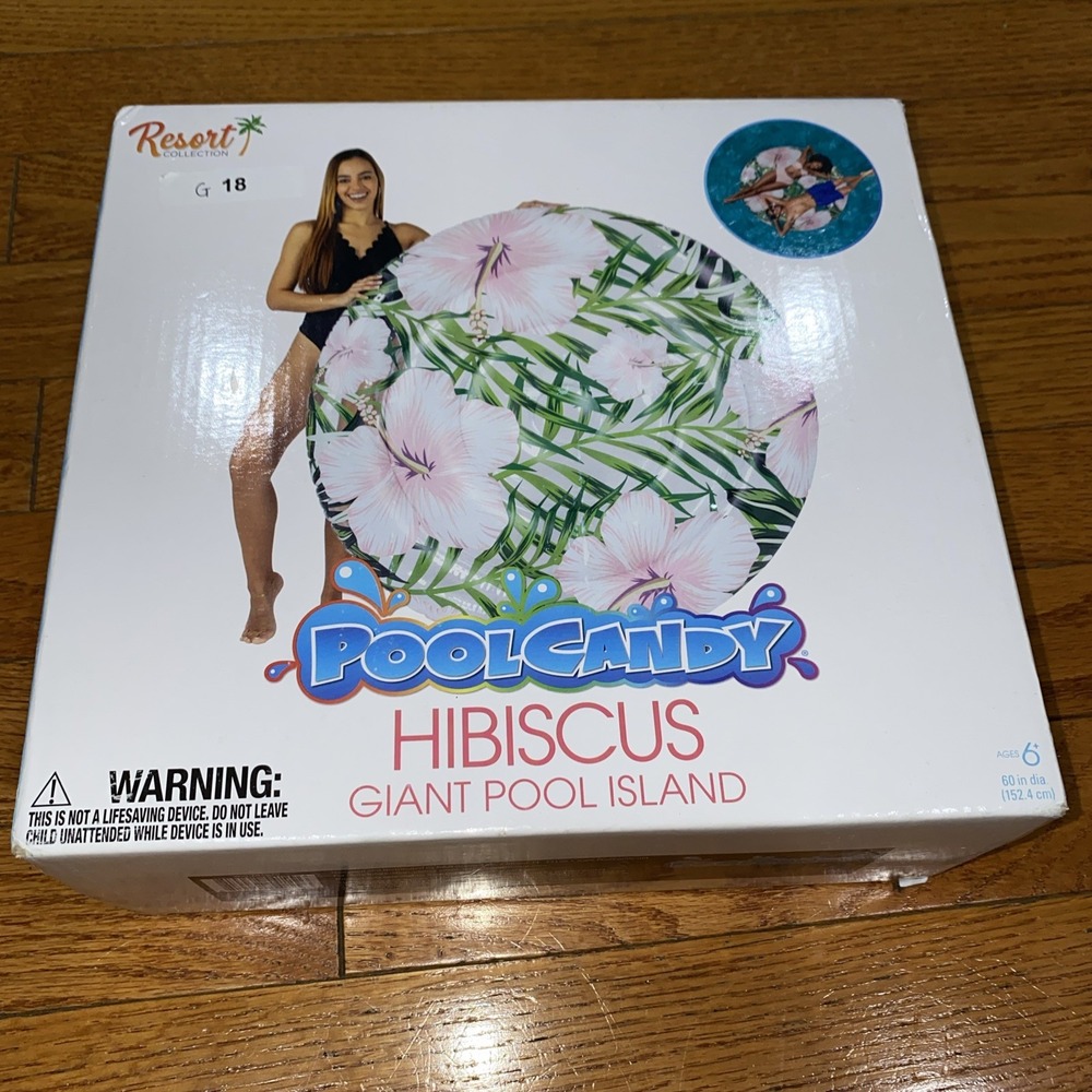 Pool candy‎ resort collection hibiscus giant pool island float NIB